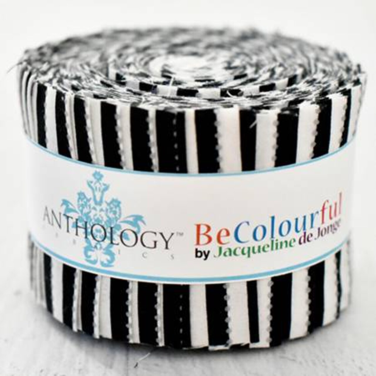 Fabric Anthology Precuts Black/White BeColourful Batiks 2.5" Strip Roll BCMAGJR-1